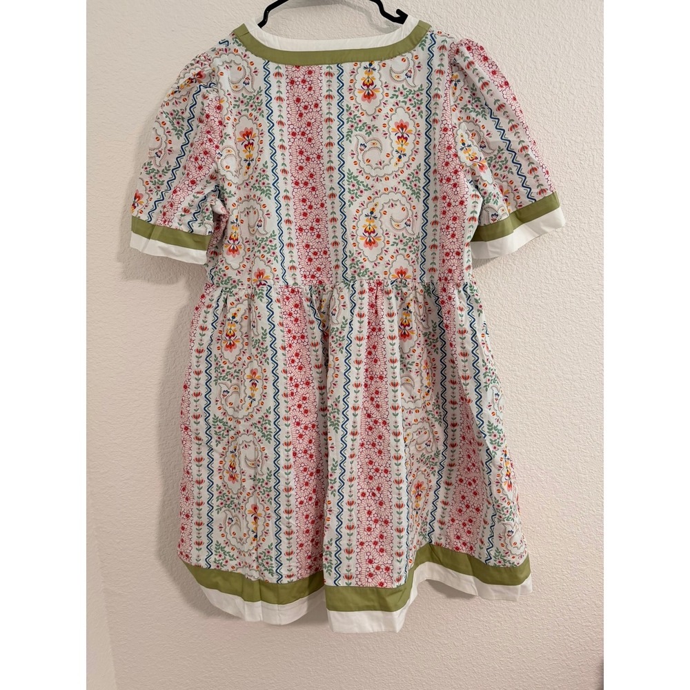 Chic Soul Floral Paisley Babydoll Dress Womens 1X Cotton Bright Preppy Teacher - Picture 6 of 7